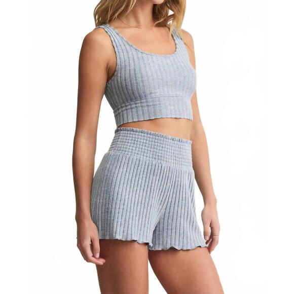 NEW Z SUPPLY zoe rib tank bra in light denim - Picture 3 of 4